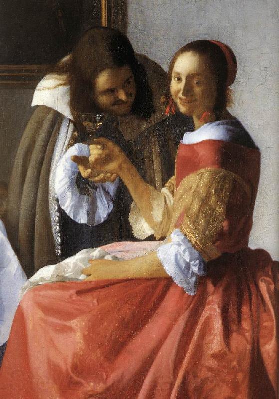VERMEER VAN DELFT, Jan A Lady and Two Gentlemen (detail) ewt Spain oil painting art